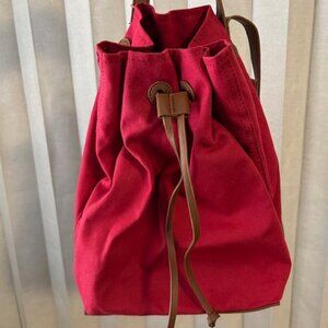 Seven Days Red Backpack Brown Strap - New W Tags